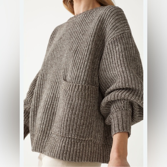 & Other Stories Oversized Patch Pocket Knit Jumper, M - Picture 2 of 7